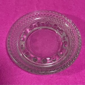 Vintage Anchor Hocking Hobnail Clear Glass Round Ashtray with Raised Lip